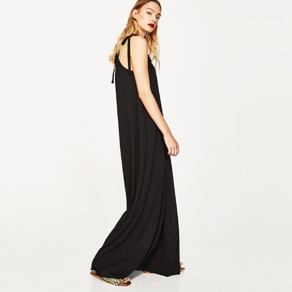 zara black tie dress